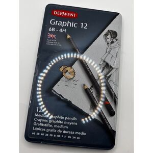 Derwent Graphite Pencils (12 Pieces) Graphic 12 6B-4H Brand New/Wrapped Drawing
